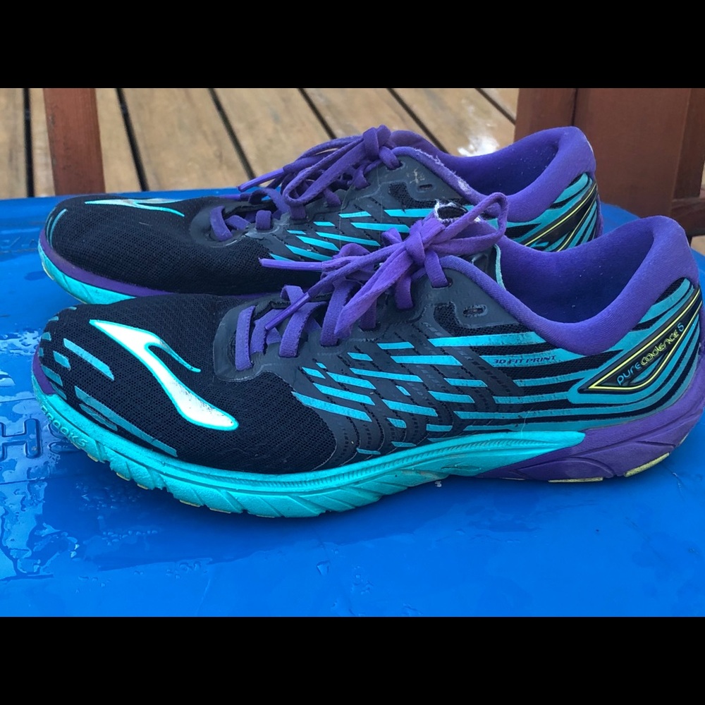 Brooks Pure Cadence 5 Black Purple Aqua Sneakers